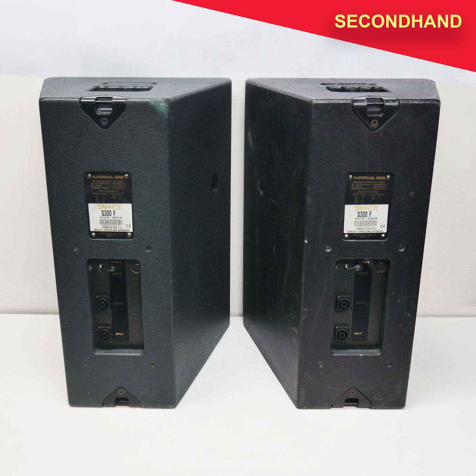 Pair of Empty Tannoy S300F 12" Speaker Boxes with Crossovers (secondhand)