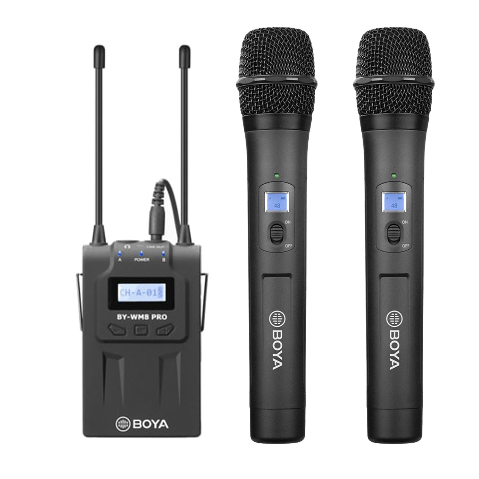 Boya WM8 PRO UHF Wireless Microphone System with 2 x WHM8 PRO Handheld