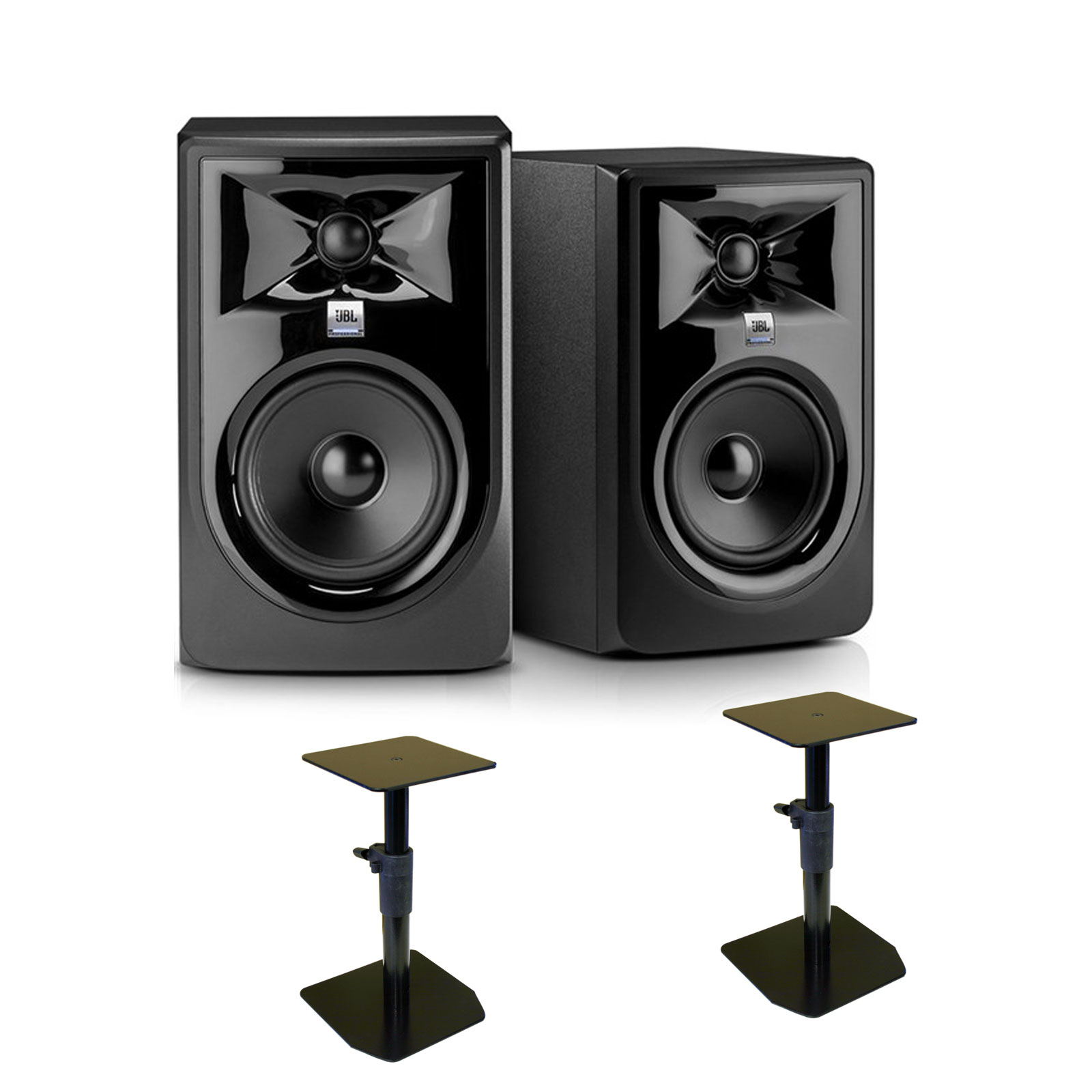 Jbl Lsr305pmk2 Studio Monitors With Bonus Free Desk Stands