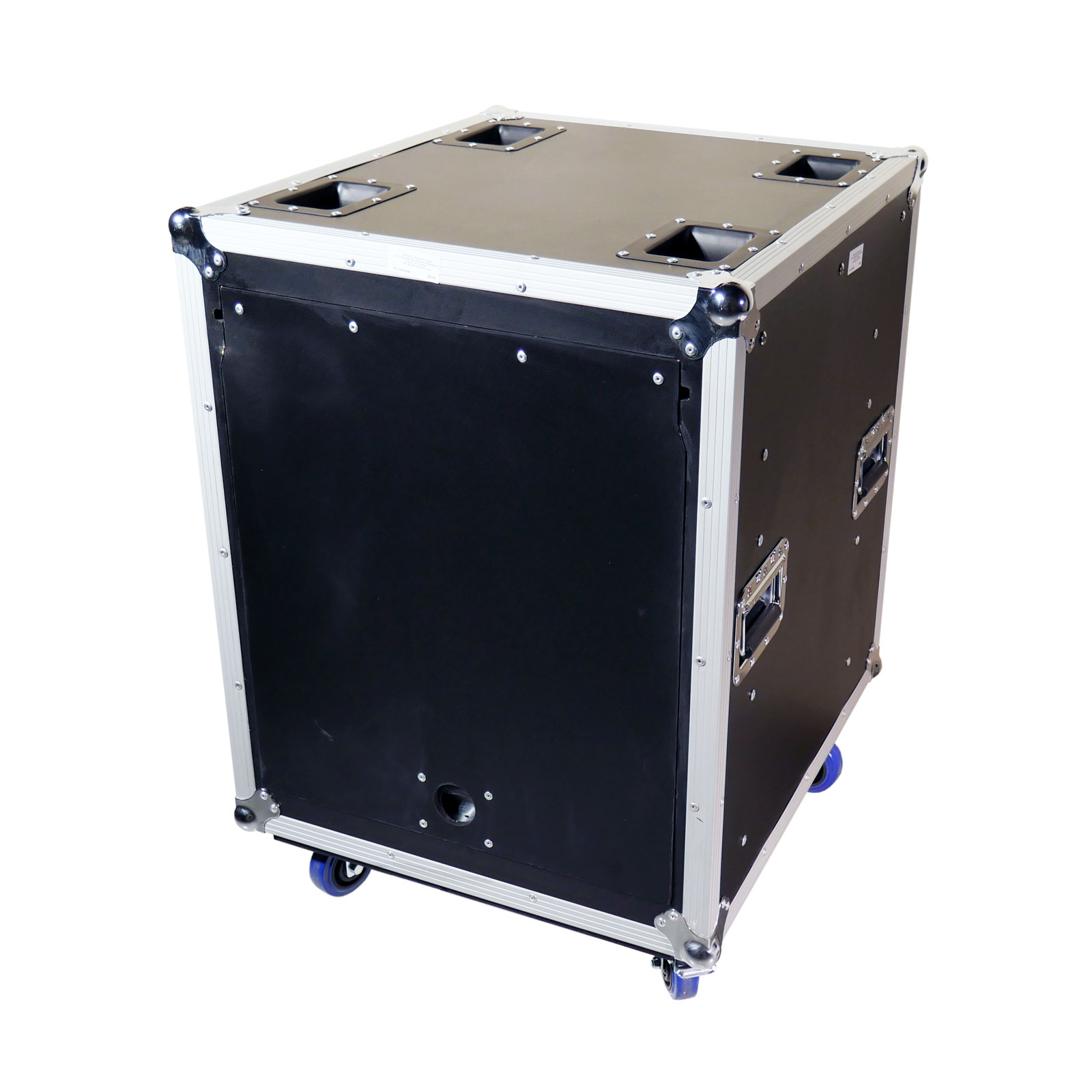 Bravopro 12ru Shock Mount Rack Case With Front And Rear Sliding Doors With Wheels And Wheel Cups