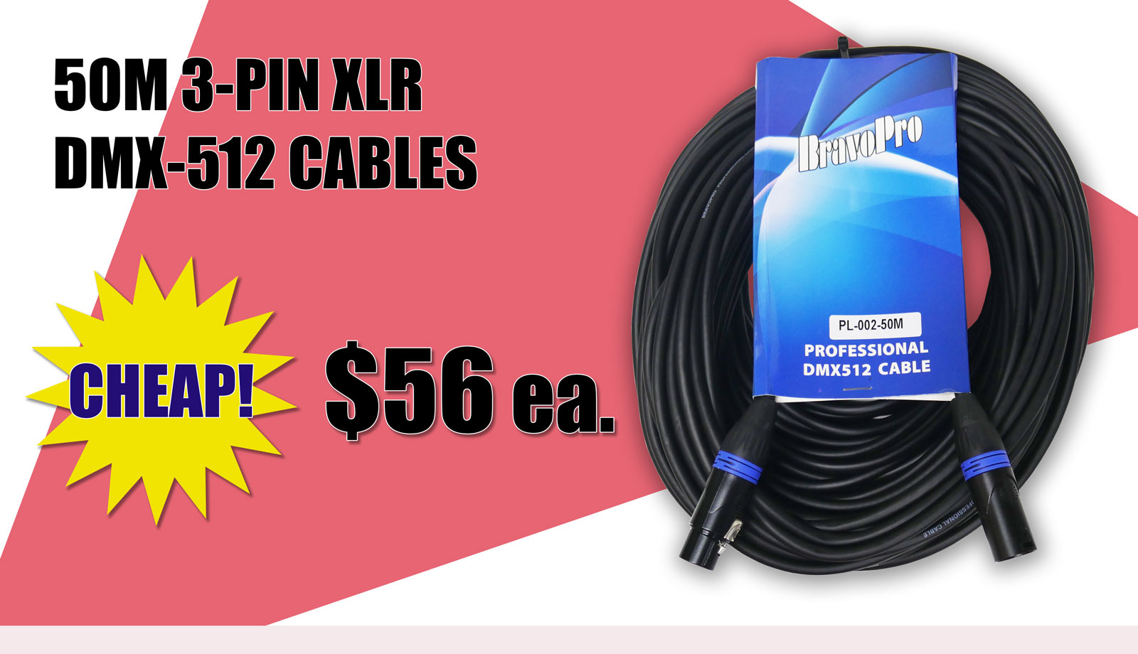 50M 3-pin DMX Cables