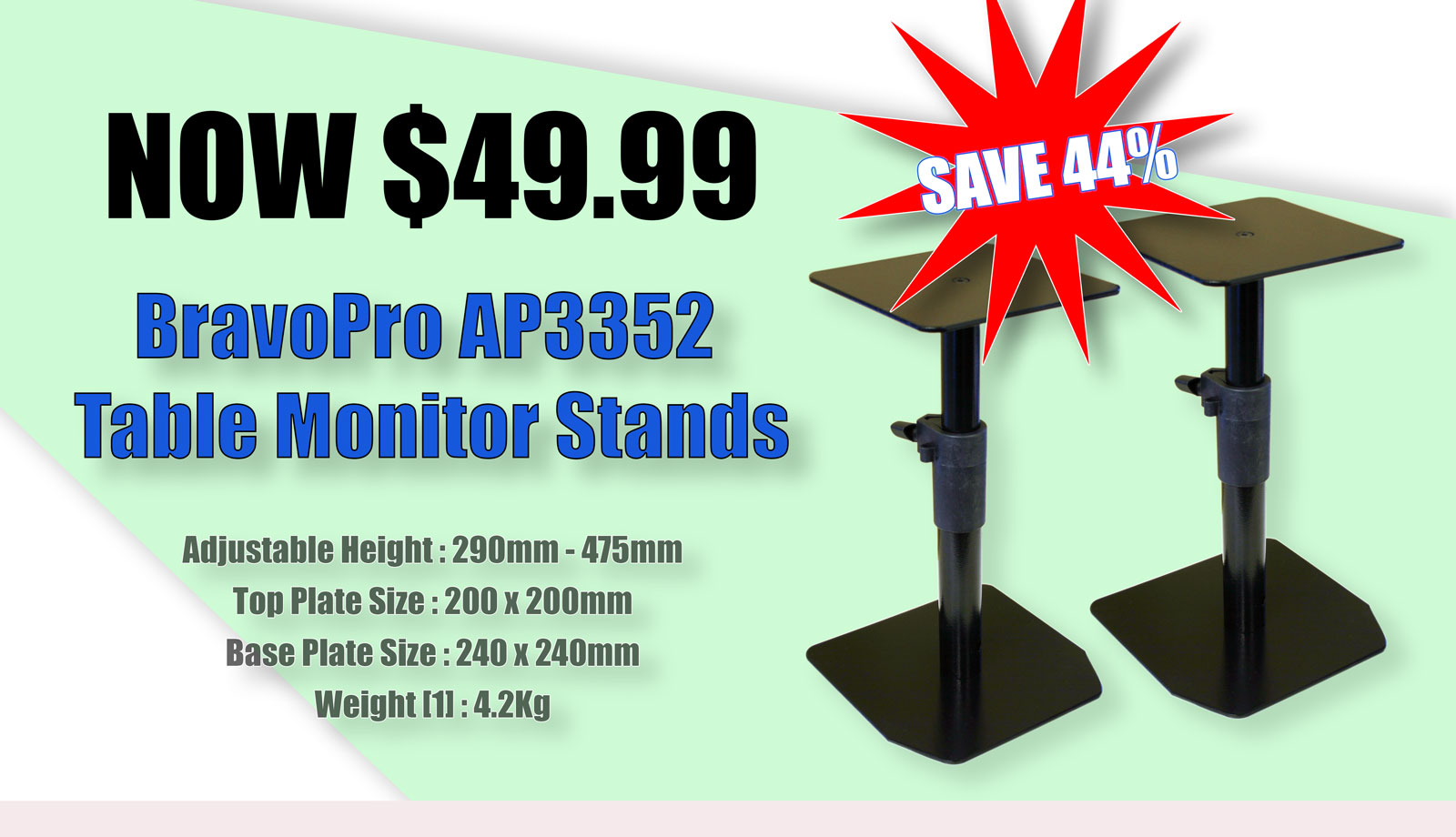 BravoPro AP3352 Table Monitor Stands