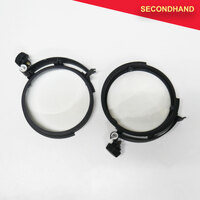 Set-of-2 150mm Profile Spot Lenses fitted to housing with nylon runners (secondhand)