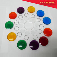 Lot of Assorted Coloured & Clear Plastic Lenses 60mm, 50mm & 24mm (secondhand)