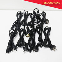 Lot of 10 IEC-240v Appliance Leads Various Lengths 1 to 2 Metres (D) (secondhand)