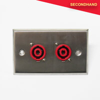 Metal Plate to fit Standard GPO 115 x 71mm with 2x 4-pole Speakon Sockets (secondhand)