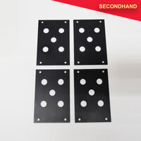 Set-of-4 Aluminium Plates Punched with 5 x 14mm Holes (secondhand)