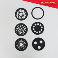 Set-of-6 Assorted 28mm Metal Gobo's  (secondhand)