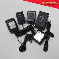 Lot-of-5 Assorted 9VDC Wall Pack Transformers - 1 x 1A, 2 x 300mA, 1 x 210mA, 1 x 200mA (secondhand)