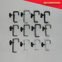 Lot-of-12 Assorted 50mm Hook Clamps with Tri Bolts [C]  (secondhand)