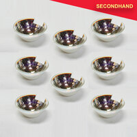 Set-of-8 Coemar Glass Reflectors - Outside Diameter: 123mm, Inside Diameter: 30mm (secondhand)