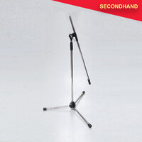 Tall Microphone Stand with Boom Arm - Chrome (secondhand)
