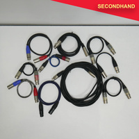 Lot-of-10 Assorted 3-pin XLR to 5-pin XLR Adaptor Cables - 6 x 3-pin Female to 5-pin Male, 4 x 3-pin Male to 5-pin Female (secondhand)