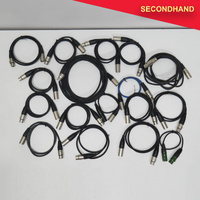 Lot-of-17 Assorted 5-pin XLR Male to Female Cables - Approximately 1~2m Length  (secondhand)
