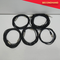 Lot-of-5  3-pin XLR Female to 6.35mm TS Jack - Approximately 3~7 Metre Length  (secondhand)