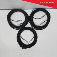 Lot-of-3   6.35mm TS Jack to 6.35mm TS Jack - Approximately 11~15 Metre  Length  (secondhand)