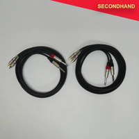 Set-of-2   2x 6.35mm TS Jack to 2x RCA Plug - Approximately 3 Metre Length  (secondhand)