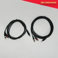 Set-of-2  3.5mm TRS Mini Jack to 2x RCA Plug - Approximately 2~3 Metre Length  (secondhand)