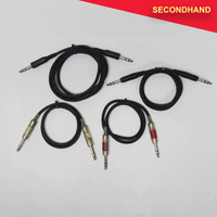 Lot-of-4   6.35mm TRS Jack to 6.35mm TRS Jack - Approximately  0.6m~1.2m  Length  (secondhand)
