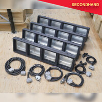 Set of 4 x Selecon Aurora 4-Cell Ground Row Cyc Floods with 16-pin Multi-Pin Cables (secondhand)