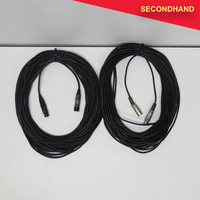 Lot-of-2  3-pin XLR Male-Female Balanced Cables - Approximately 20m+ length [W] (secondhand)