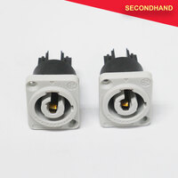Set-of-2 x Neutrik PowerCON Chassis Mount Sockets - Grey (secondhand)