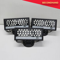 Set-of-3 Deco-Flood RGB LED IP65 Wash Lights DMX512 with Cables & Adaptors (secondhand)