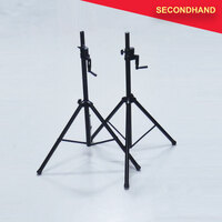 Pair of Wind-Up Speaker Stands with Maximum Height 2M - 35mm Pole End (secondhand)