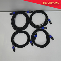 Lot-of-4 Speakon-Speakon Speaker Cables - Approximately 5~8m Length 2-Core Cable (secondhand)