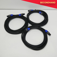 Lot-of-3 Speakon-Speakon 2-Core Speaker Cables - 1x 10M & 2x 5M (secondhand)
