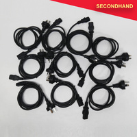 Set-of-10 240v 3-pin Plug to IEC Socket Each Approximately 1-2 Metres Black  (secondhand)