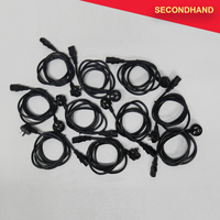 Set-of-10 240v 3-pin Side Entry Plug to IEC Socket Each Approximately 1.7 Metres Black (secondhand)