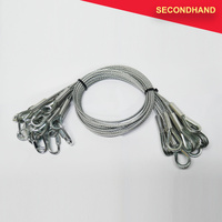 Lot-of-10 - 1m x 5mm Heavy Duty Safety Cables - Silver (secondhand)