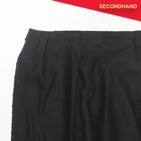 2M x 4M Gathered Black Wool Curtain with Pole Pocket on Top (secondhand)