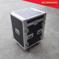 10RU Rack on Wheels with Front & Rear Lids and Mixer Space on Top  (secondhand)
