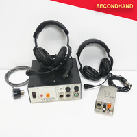 Clear-Com 2 station Talkback System 1x CS-100 Master Station, 1x Beltpack Station, 2x Gamma LH075 Headsets (secondhand)