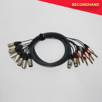 2m 8-way Multicore 8x Male 3-pin XLR to 6x 6.35mm TRS Jack & 2x Female 3-pin XLR (secondhand)