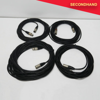 Lot-of-4 Balanced 3-pin XLR Microphone Cables 3 x 10m, 1 x 20m (secondhand)