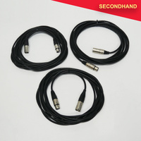 Lot-of-3  5m Balanced 3-pin XLR Microphone Leads (secondhand)
