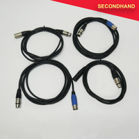 Lot-of-4  Assorted 2-3m Balanced 3-pin XLR Microphone Leads (secondhand)