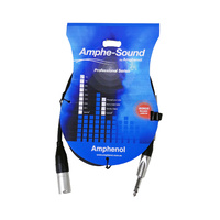 Amphenol ACJ1 1M 3pin Male XLR to 6.35mm TRS Jack Audio Cable