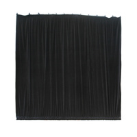 BravoPro 33ABK 3M x 3M Black Cotton Velvet Curtain - Gathered