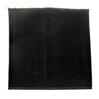BravoPro 33BBK 3M x 3M Black Cotton Velvet Curtain - Flat