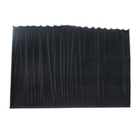 BravoPro 43ABK 4M x 3M Black Cotton Velvet Curtain - Gathered