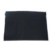 BravoPro 43BBK 4M x 3M Black Cotton Velvet Curtain - Flat