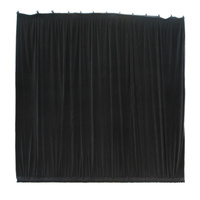 BravoPro 66ABK 6M x 6M Black Cotton Velvet Curtain - Gathered