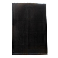BravoPro 69BBK 6M x 9M Black Cotton Velvet Curtain - Flat