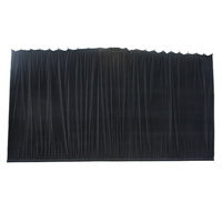 BravoPro 84ABK 8M x 4M Black Cotton Velvet Curtain - Gathered