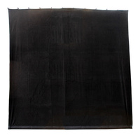 BravoPro 99BBK 9M x 9M Black Cotton Velvet Curtain - Flat