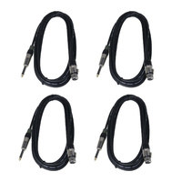BravoPro AP2117-03 3M 3pin Female XLR to 6.35mm Jack Plug Mic. Cable x4